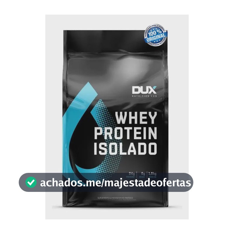 Whey Protein Isolado 1.8kg Dux Nutrition Refil 100% Sachê Sabor Cookies