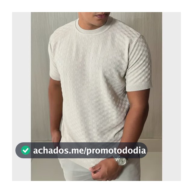 Camiseta Masculina Manga Curta Xadrez Tricô Leve Elegante