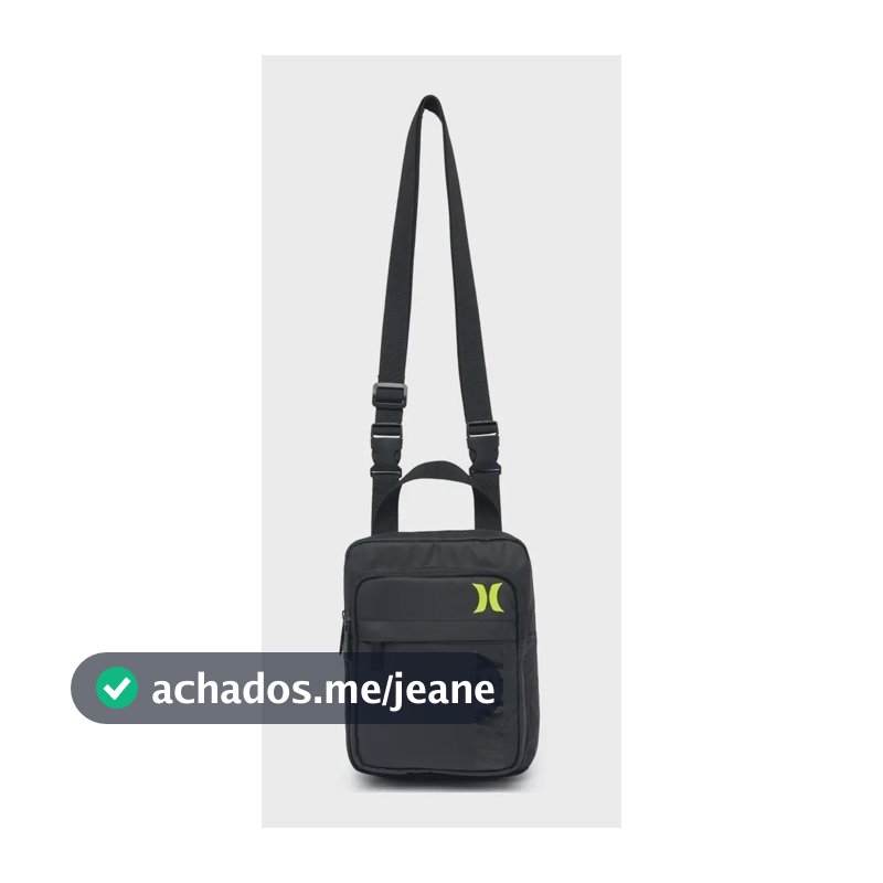 Pochete Hurley Masculina Shoulder Bag Preto 3 Compart. Cor Hurley 1