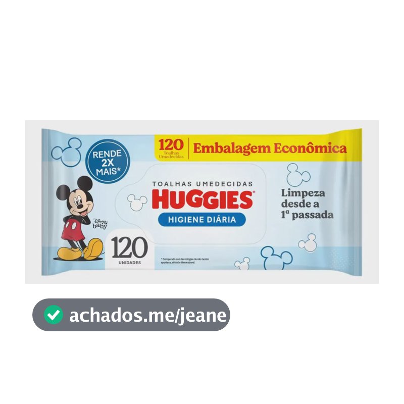 Toalhas umedecidas Huggies Higiene Diária 120 u pacote x 1