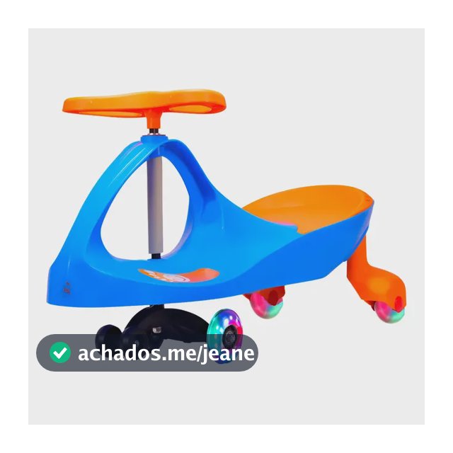 Castela Carrinho Rolimã Zig Zag Car Azul 360 Roda Led Cor Azul Com Laranja