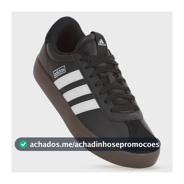Tênis adidas Vl Court 3.0 Preto Couro Camurça Masculino