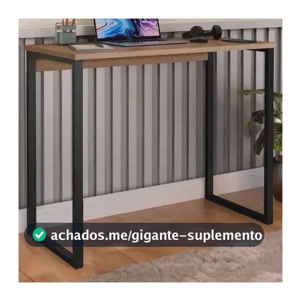 Escrivaninha Industrial Mesa Estudo Aparador Office Aço Mdf