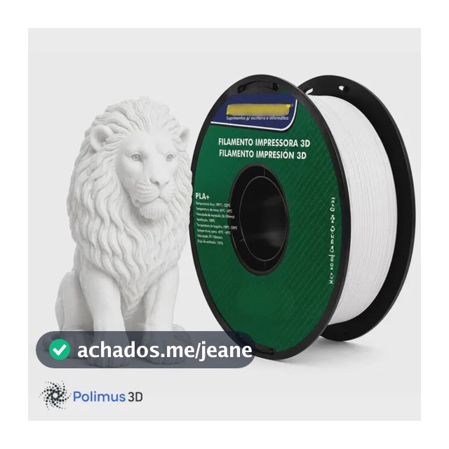 Filamento De Impressão 3D PLA Cor Branco 1kg Masterprint Brilho Premium Para Imprimir Peças 3D Impressora 3D Modelagem Miniaturas Enfeites e Projetos By Polimus 3D