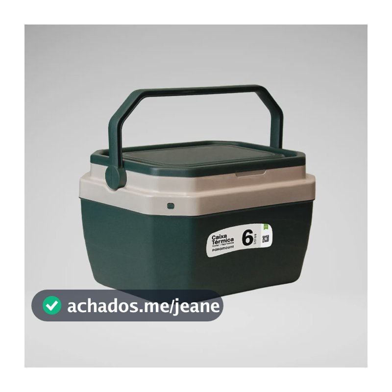 Caixa Térmica 6 Litros Cooler Praia Piscina Viagem Paramount Verde-escuro
