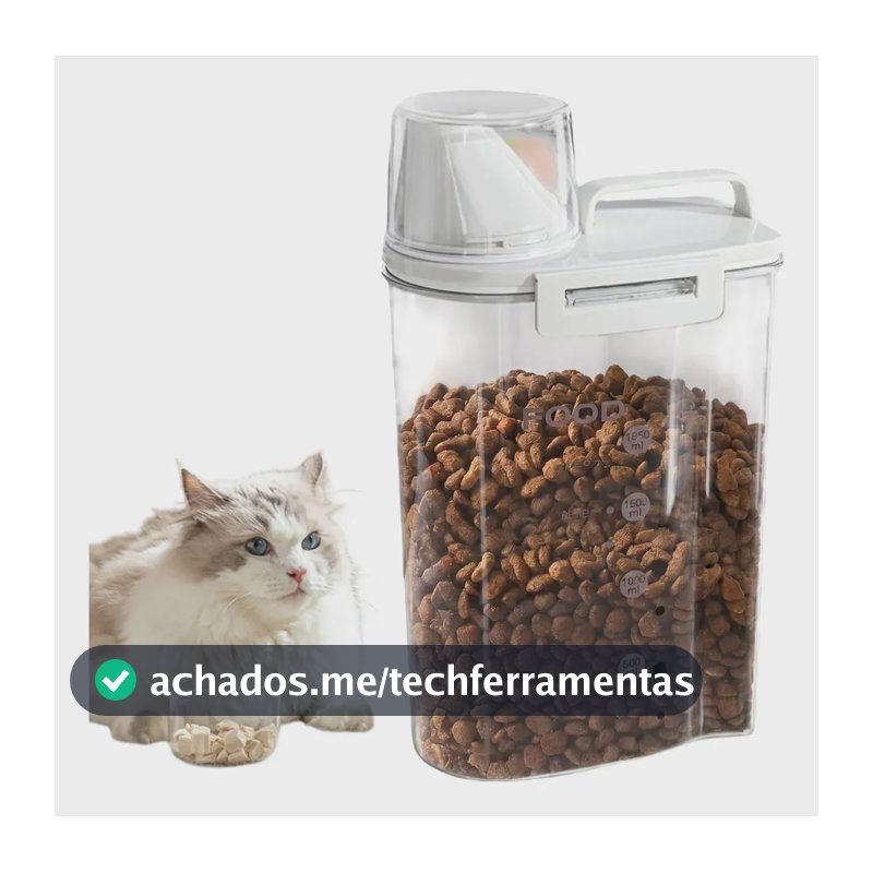 Pote Hermético 2,5l Porta Ração Cachorro Gato Tampa Dosador Transparente 2500ml Transparente