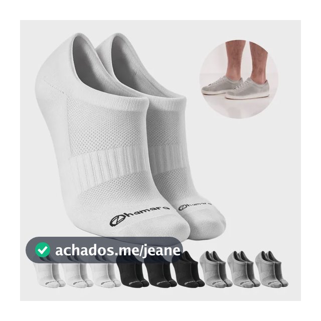 Kit 10 Pares Meias Zhamaro Algodão Sapatilha Invisível