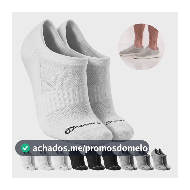 Kit 10 Pares Meias Zhamaro Algodão Sapatilha Invisível