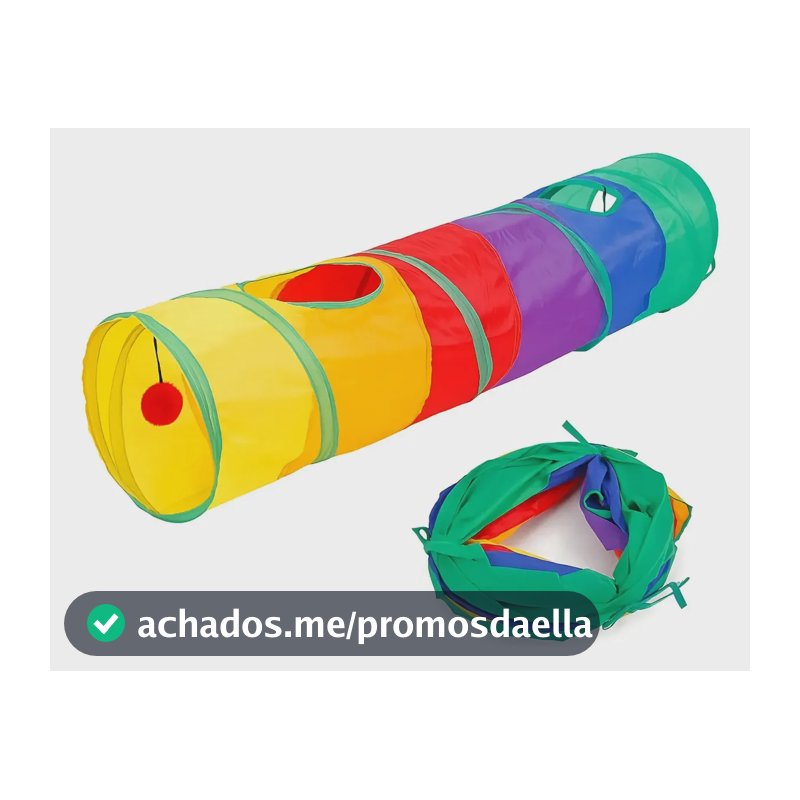 Brinquedo Interativo Túnel P/ Gato Pet C/ Bola Bolinha Gatos