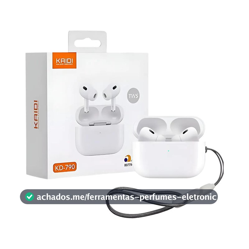 Fones de Ouvido Sem Fio Kaidi KD-790 Bluetooth Branco Academia Antiruído