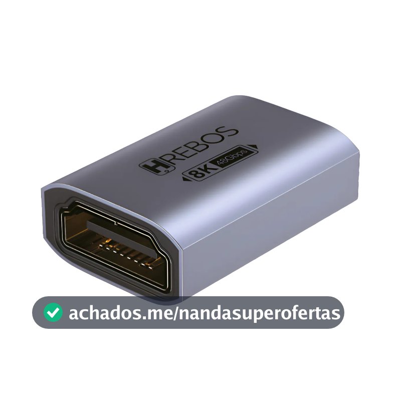 Adaptador Emenda HDMI 8K e 4K UHD Extensor Fêmea x Fêmea 2.1 - Extensão P/ Cabo HDMI
