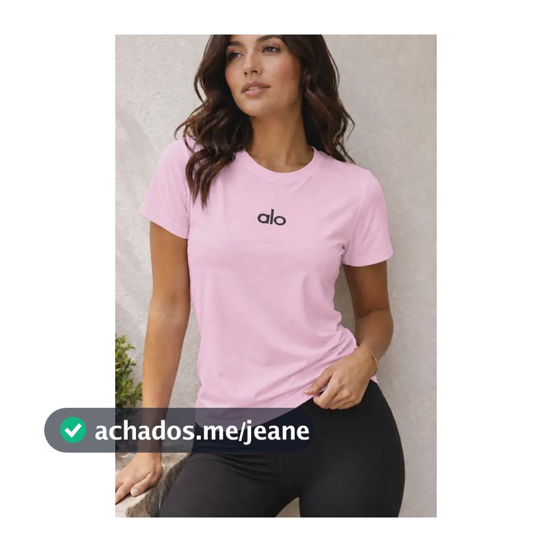 Camisa Feminina Blusa Dry Fit Fitness Proteção Uv Academia Rosa Bebe Alo G