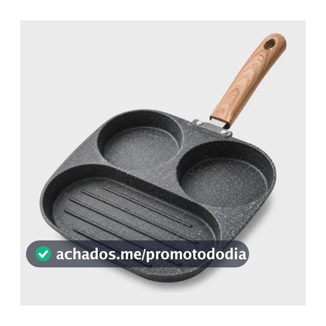 Frigideira Antiaderente com 3 Cavidades para Ovo e Panqueca de Alumínio