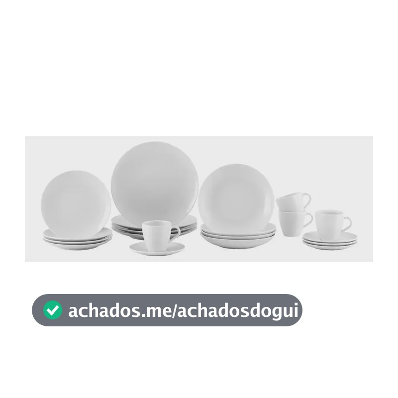 Jogo De Jantar Tramontina Porcelana Silvia 20 Peças Branco Lisa