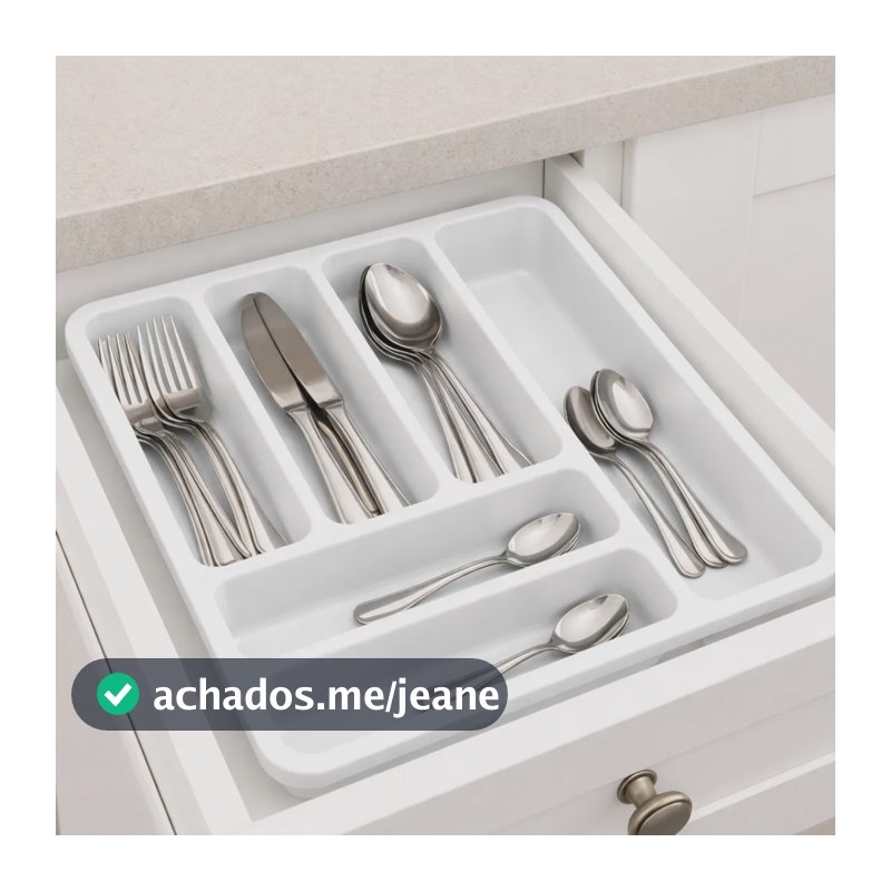 Porta Talheres De Gaveta Com Divisórias Organizador Cozinha Branco