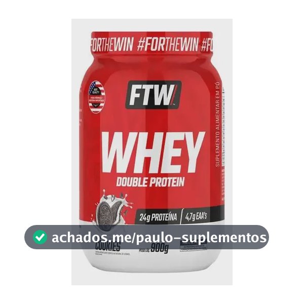 Whey Protein Double Protein Ftw 900g - Suplemento Em Pote Sabor Cookies