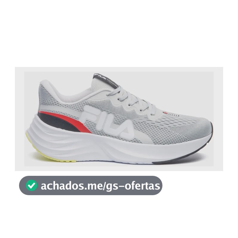 Tênis Fila Masculino Racer Comet 2 Esportivo Corrida Treino Cinza Gelo/vermelho/preto Geométrico 38 Br