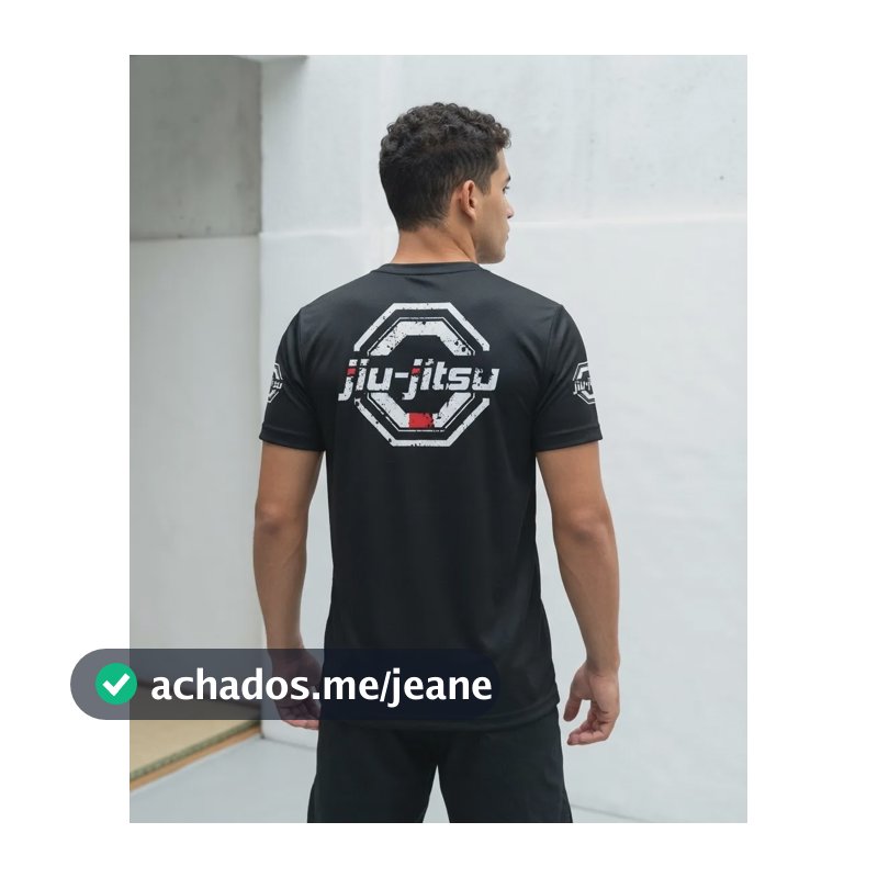 Camisa Dry Jiu-jitsu Manga Curta Proteção Uv Treino Mma Luta Preto Jiu-jitsu M