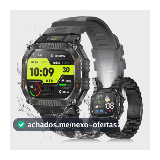 Smartwatch Relógio Inteligente Gps Chamadas Bluetooth Novante Masculino Feminino Moda Esportivo Digital Preto Ipx8 Água Tela Hd 1.83 480mah Android Ios Notificações Instantâneas Com Lanterna Bússola