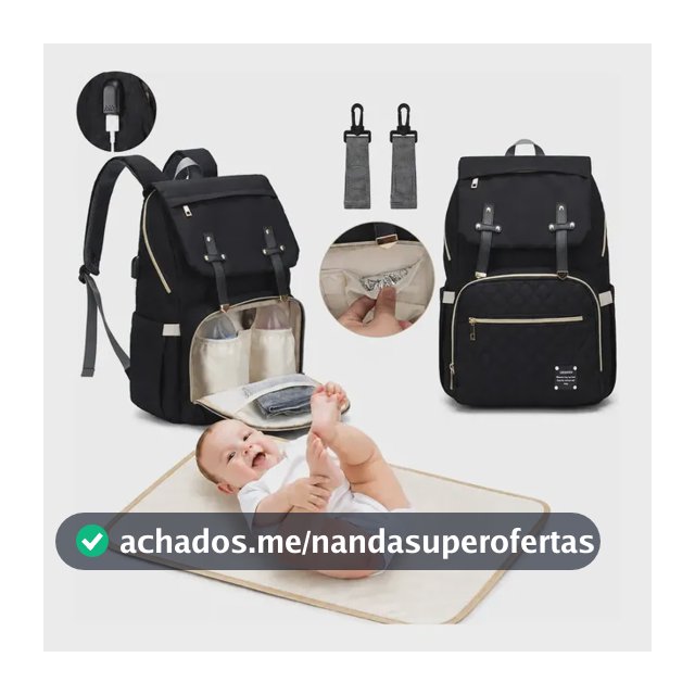 Mochila Bolsa Lequeen Dândi Smart Multifuncional Moderna Cor Preto