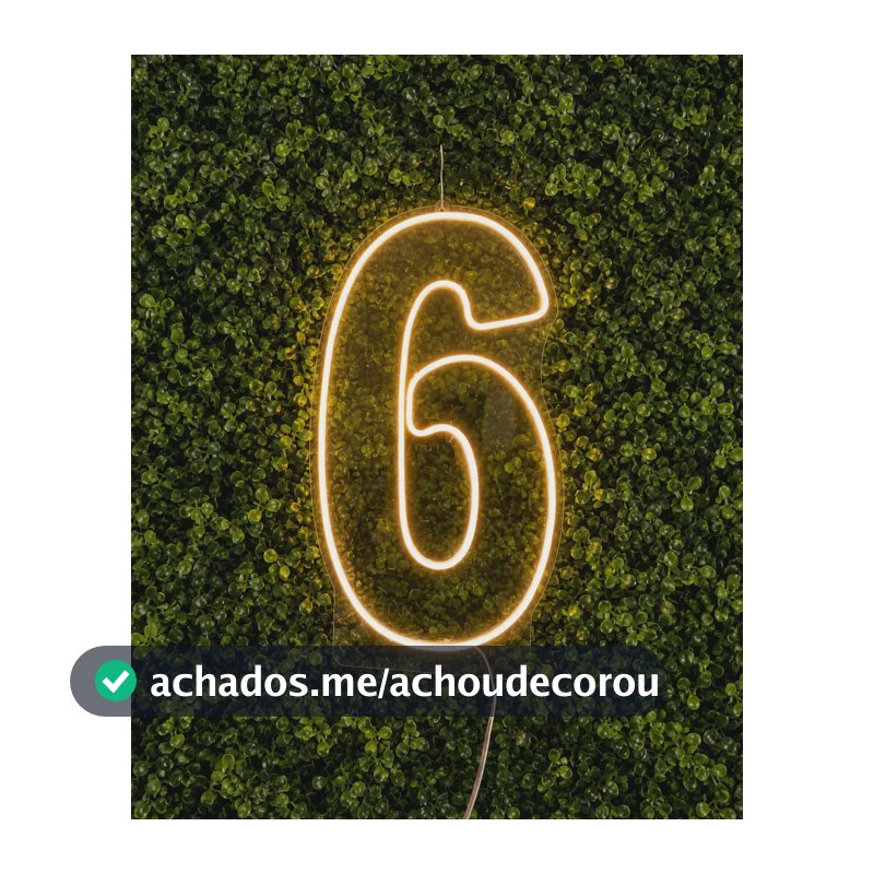 Número De 0 A 9 Painel Placa Neon Led Decoração Festa 50cm 6 Branco Quente