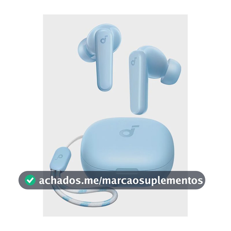 Fone De Ouvido Soundcore by Anker P20i Graves Poderosos e Impactantes Bluetooth 5.3 30H de Reprodução Resistência à Água 2 Mics IA para Chamadas Claras Personalização de Som via App Cor Azul-claro