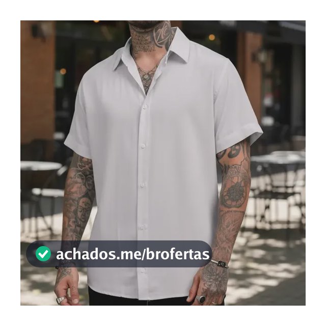 Camisa De Botão Masculina Manga Curta Social Verão Slim