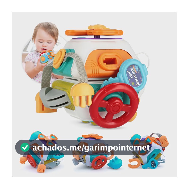 Cubo Sensorial Educativo 10 Em 1 Brinquedo Educativo Colorido