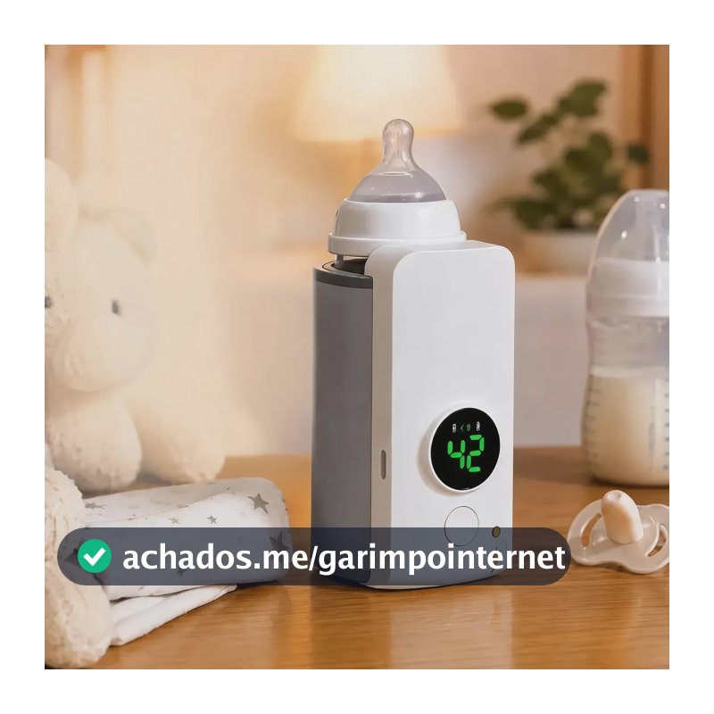 Aquecedor De Mamadeira Sem Fio Digital Bivolt Portátil Branco 127/220v