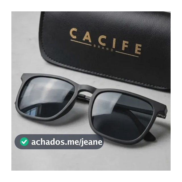 Óculos De Sol Quadrado Preto Proteção Uv400 C/ Case + Preto