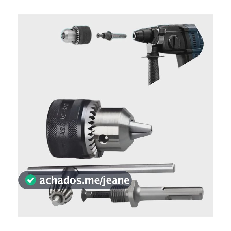 Mandril 13mm Com Adaptador SDS Plus Para Martelete Converte Em Furadeira Profissional 1/2 KLM