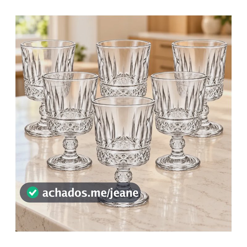 Jogo 6 Mini Taças Pequena 70ml Vidro Transparente Licor Shot Vidro Transparente