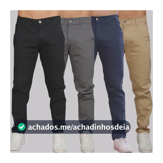 Kit 4 Calça Sarja Masculina Calca Masculino C/lycra Elastano