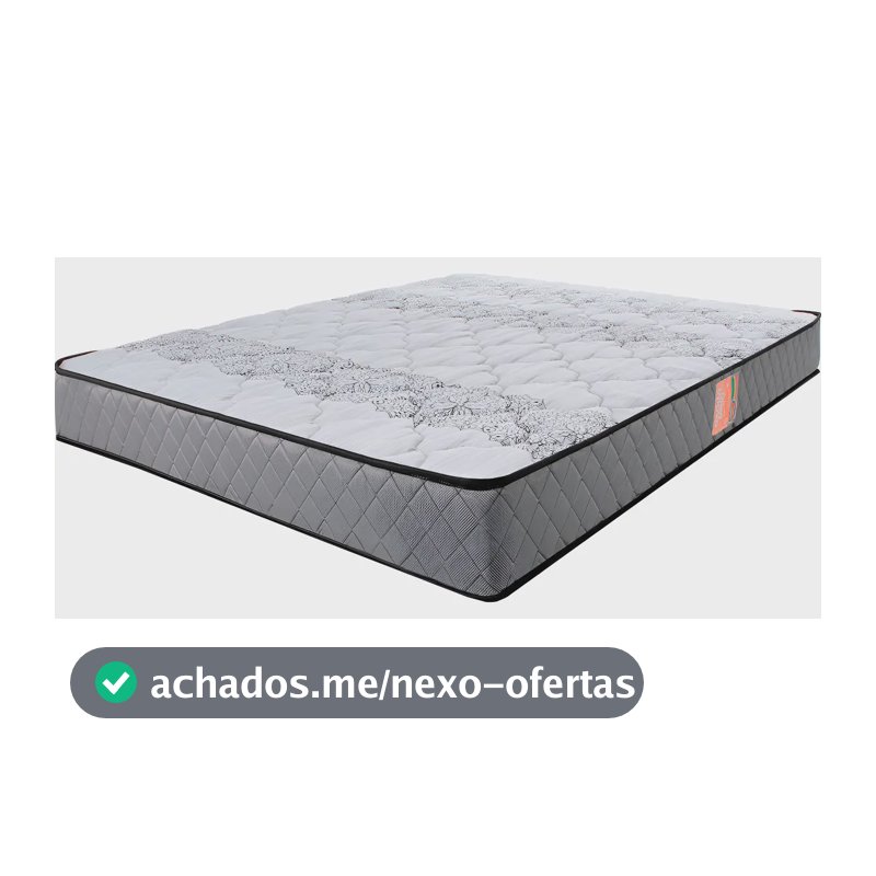 Colchão Casal Ortopédico Firme Espuma D33 Antialérgico Cor Cinza BF Colchões