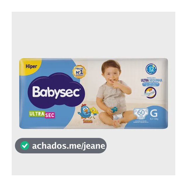 Fralda Babysec Ultrasec Galinha Pintadinha G 60 Unid