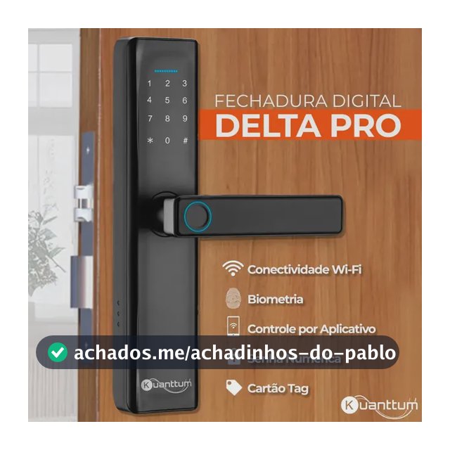 Fechadura Digital Kuanttum Delta Pro Wi-Fi Biométrica