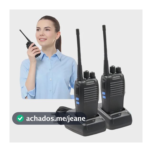 Radio Comunicador Portátil Walk Talk Aquário 16 Canais Uhf Preto