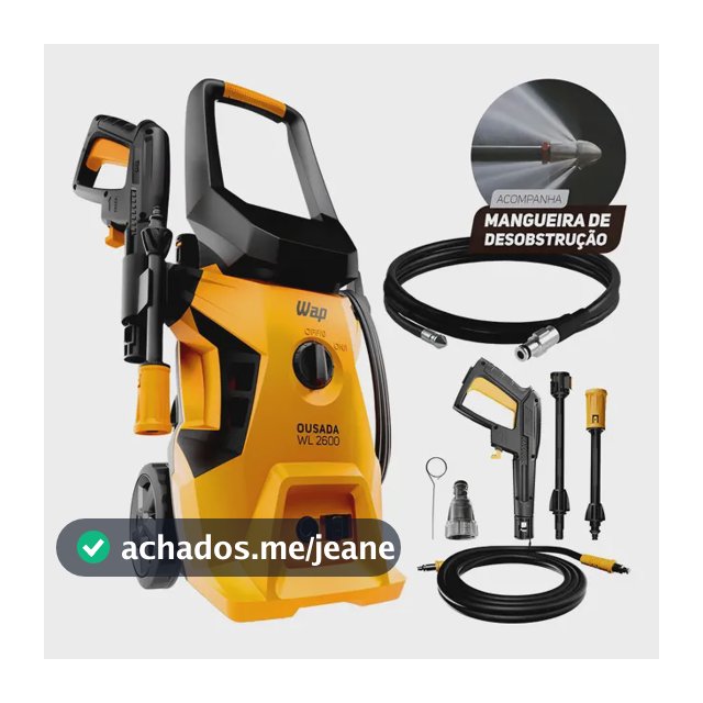 Lavadora De Alta Pressão Desobstruidora Wap Ousada Wl 2600 Ultra 1500w De Potência 1750 Psi