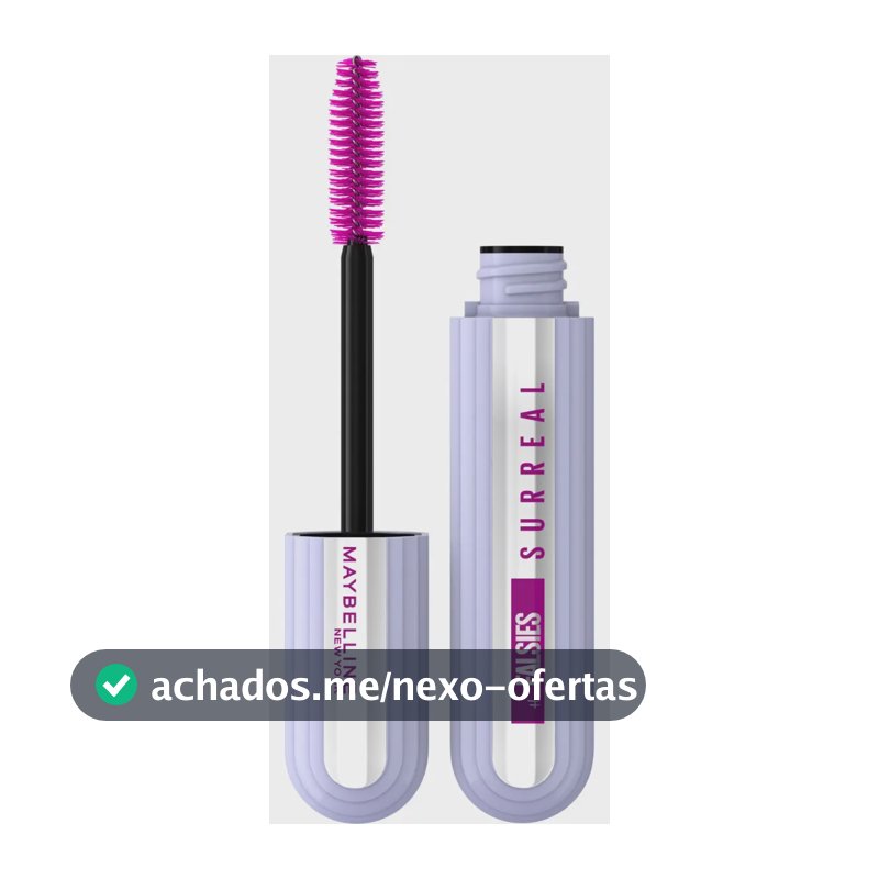 Máscara de Cílios Efeito 3D Lavável com Mix de Fibras Ultra-Longas Aplicador 6 Mil Cerdas Até 24h de Duração Volumizadora e Alongadora Cor Preta NY The Falsies Surreal Maybelline NY 10ml
