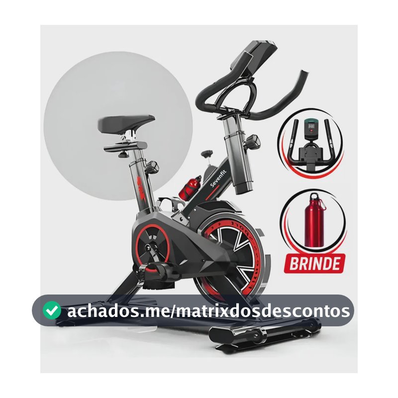 Bicicleta Ergométrica Bike Spinning 6kg Sensação Inércia Fitness Preto E Vermelho Sevenfit Para Cardio