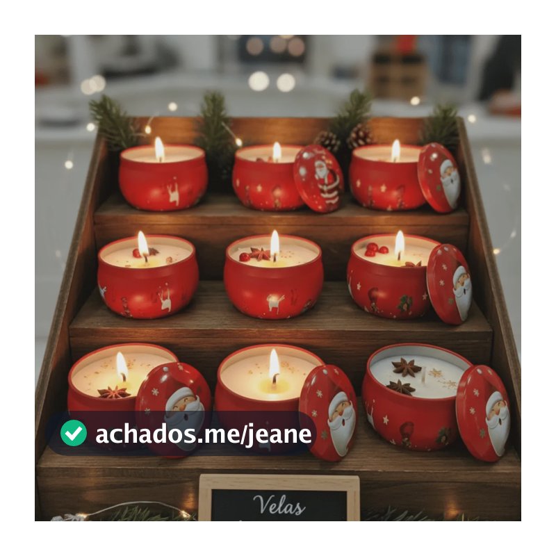 Kit Com 12 Latas Natal P Velas Aromáticas Decoração Presente Aleatória Tema Natal Acabamento Premium 120 Ml