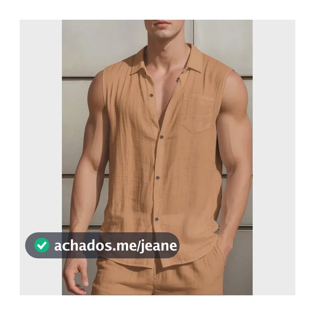 Camisa Masculina Regata Casual Solta De Linho