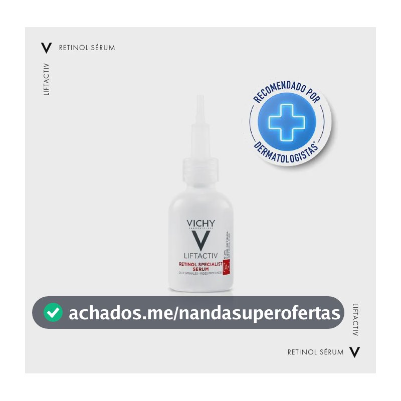 Sérum Facial Antirrugas Profundas com Retinol Puro e Peptídeos que Uniformiza a Textura Liftactiv Vichy 30ml