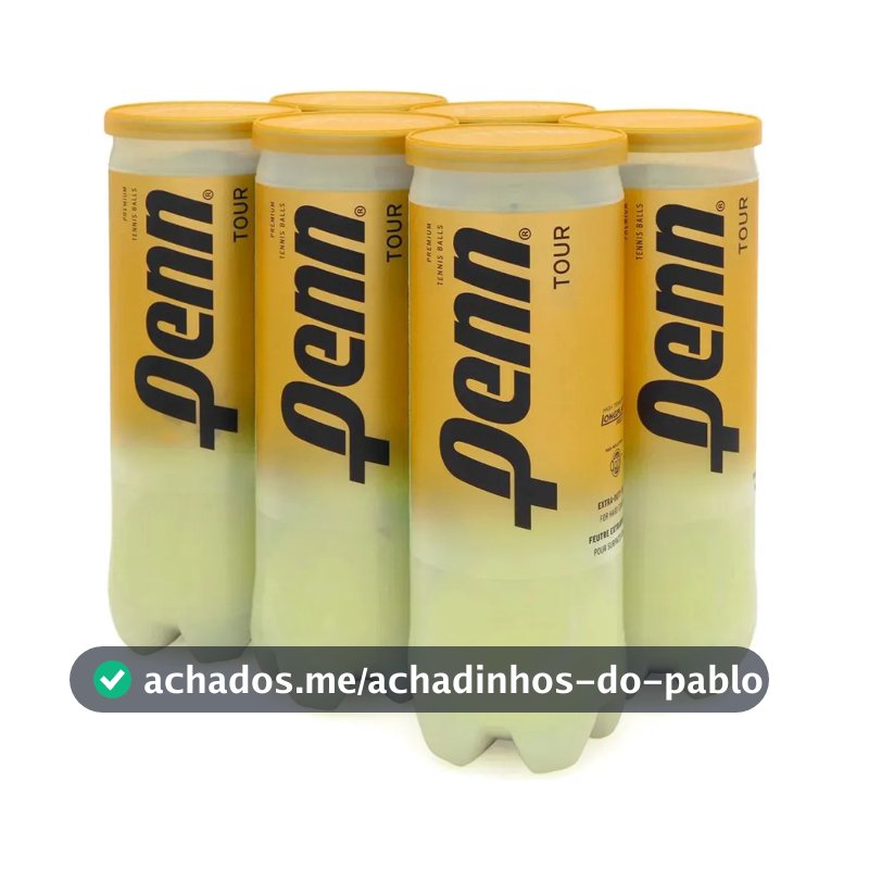 Bola De Tênis Penn Tour Premium Extra Duty Pack Com 6 Tubos