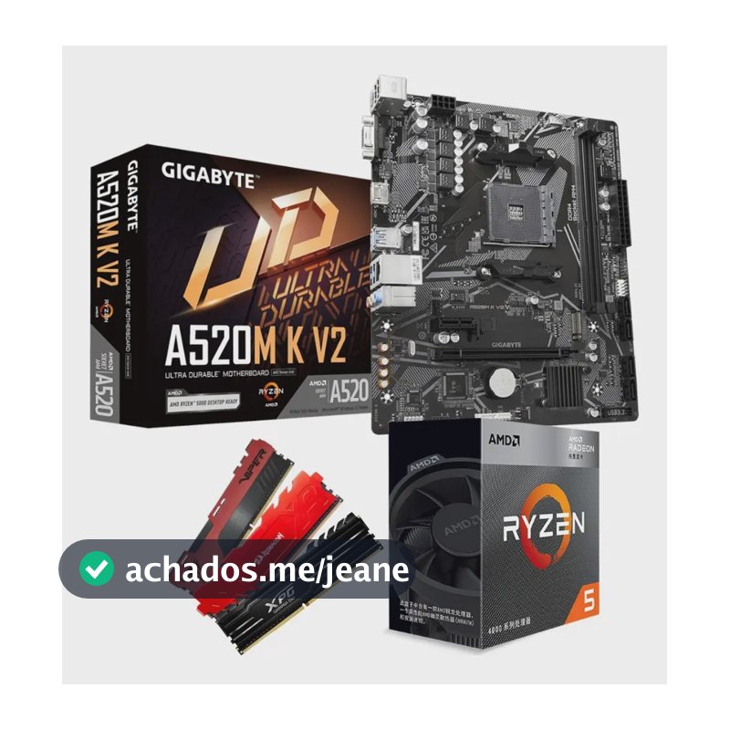 Kit Upgrade Amd Ryzen 5 5500 A520m-k Gigabyte 8gb 3200mhz Cor Preto