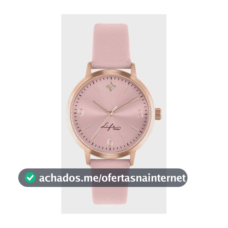 Relógio Life Realizações Feminino Couro Rosé Rosé