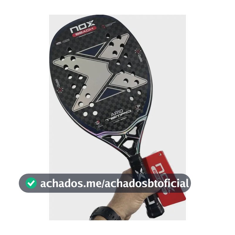 Raquete Beach Tennis Nox Ar10 Tempo Carbono 12k Cor Azul/preta/holográfica