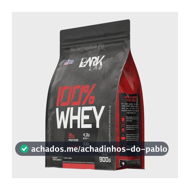 Whey Protein Concentrado 100% 900g Refil Dark Lab Sabor Cappuccino