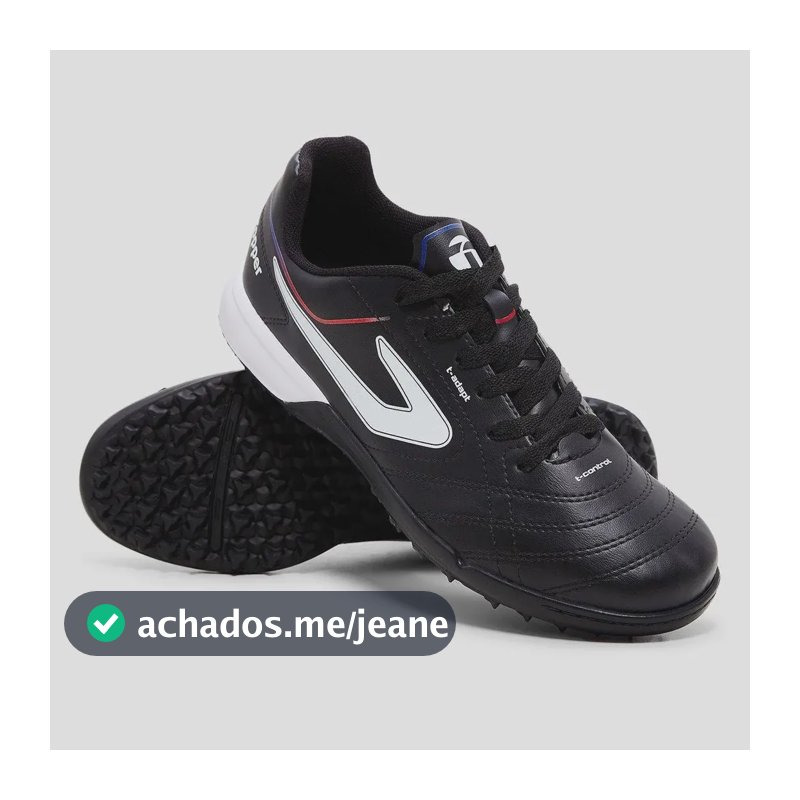 Chuteira Society Topper Bairro Eva Futebol Suíço Preto/branco 41 Br