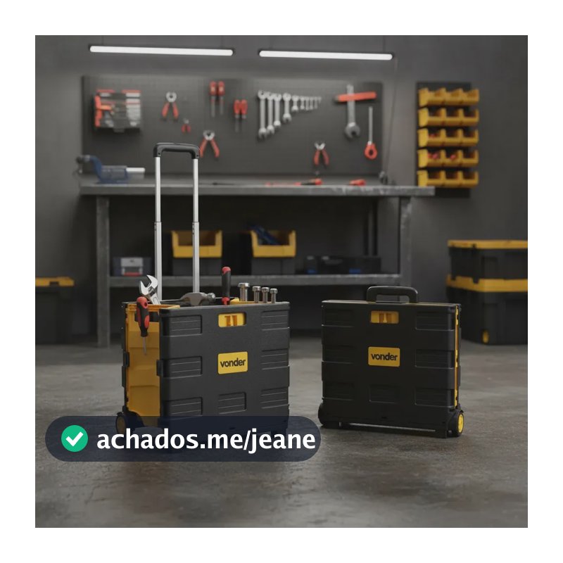 Caixa Plástica com Rodas Dobrável 20kg Vonder